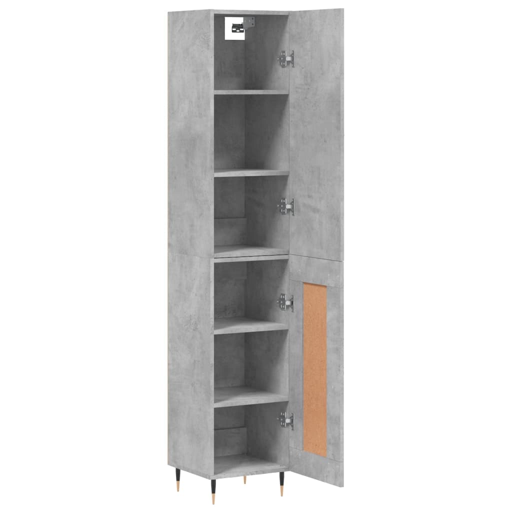 Skříň Highboard Betonově Šedá 34,5X34X180 Cm Kompozitní Dřevo