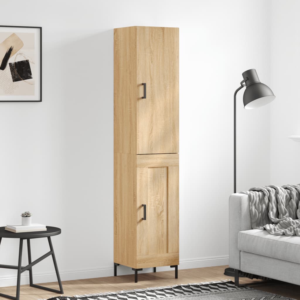 Skříň Highboard 34,5 X 34 X 180 Cm Kompozitní Dřevo