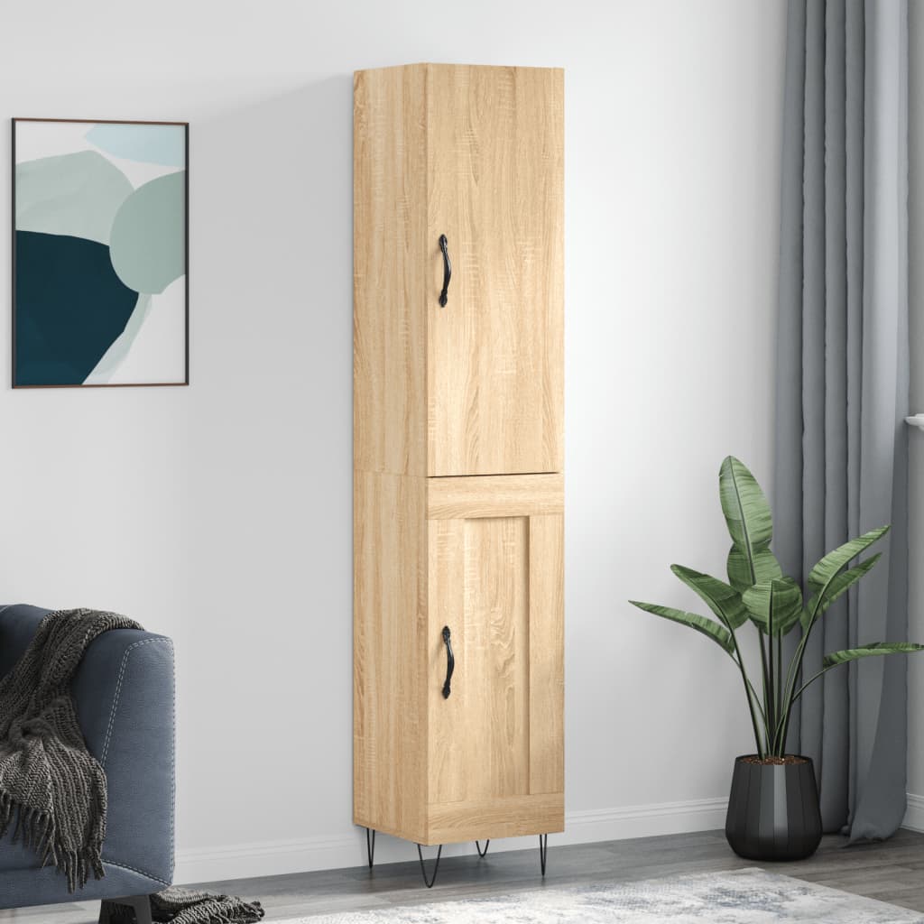 Skříň Highboard 34,5 X 34 X 180 Cm Kompozitní Dřevo