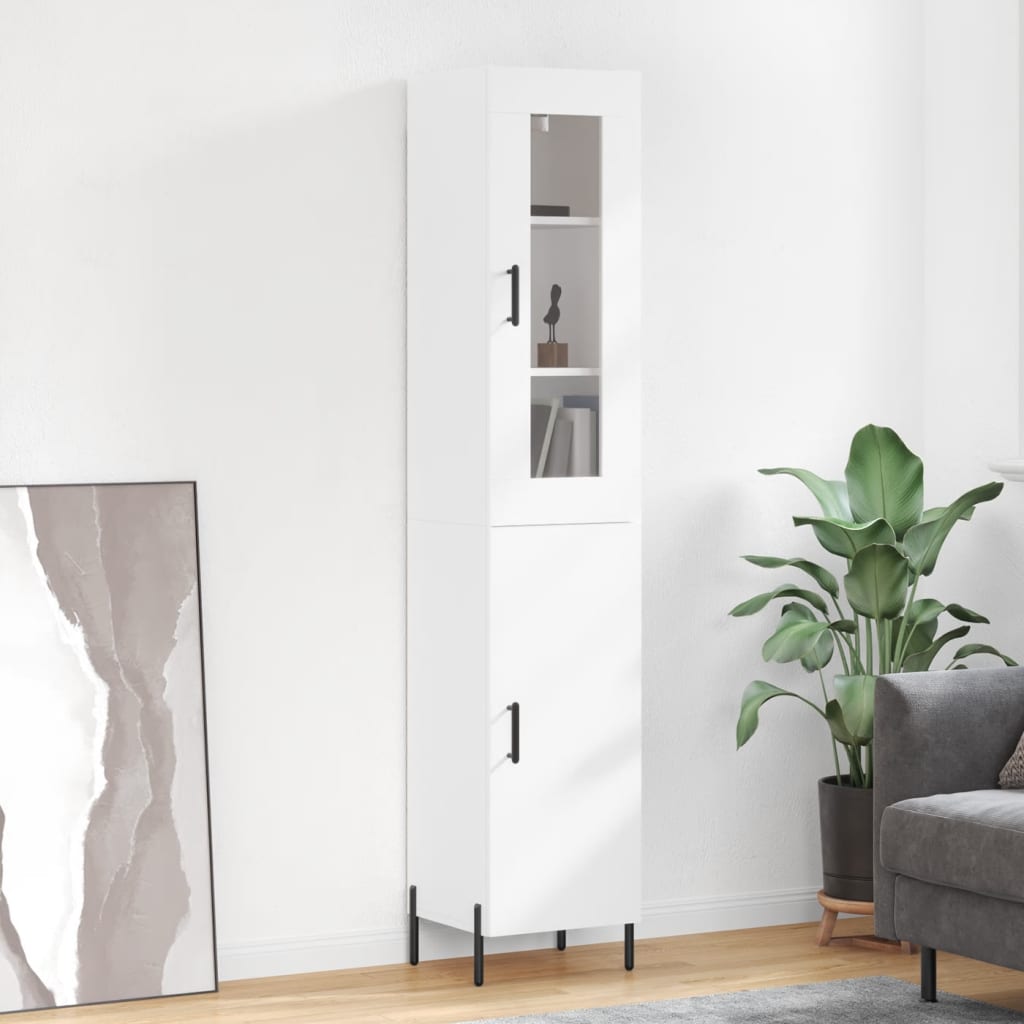 Skříň Highboard Betonově Šedá 34,5X34X180 Cm Kompozitní Dřevo