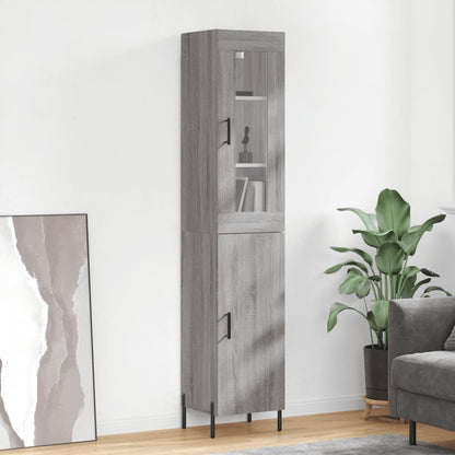 Skříň Highboard Betonově Šedá 34,5X34X180 Cm Kompozitní Dřevo