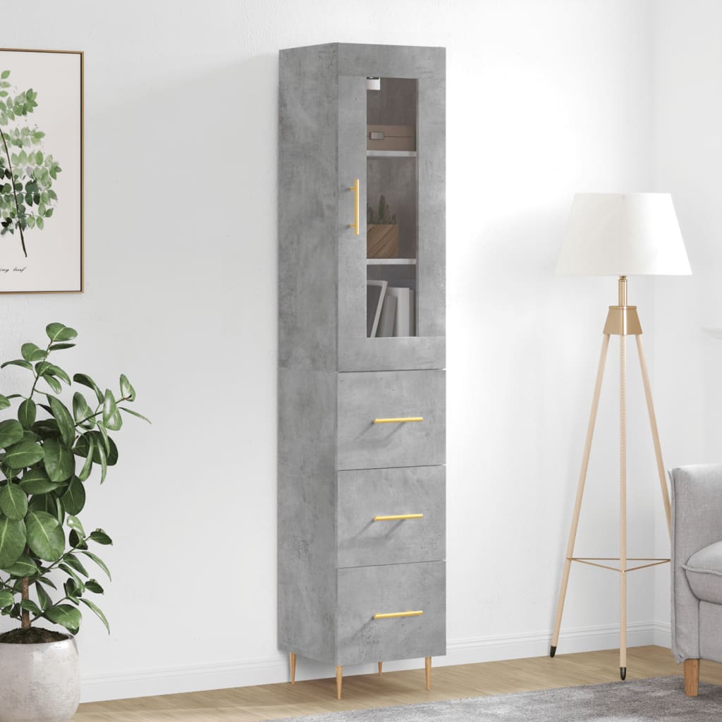 Skříň Highboard 34,5 X 34 X 180 Cm Kompozitní Dřevo