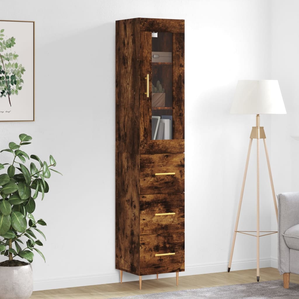 Skříň Highboard 34,5 X 34 X 180 Cm Kompozitní Dřevo