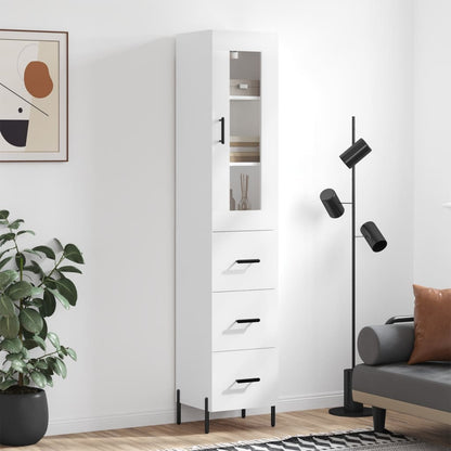Skříň Highboard Betonově Šedá 34,5X34X180 Cm Kompozitní Dřevo