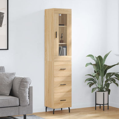 Skříň Highboard 34,5 X 34 X 180 Cm Kompozitní Dřevo