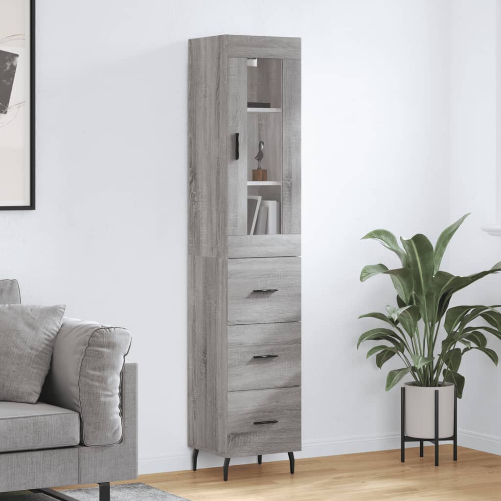 Skříň Highboard 34,5 X 34 X 180 Cm Kompozitní Dřevo