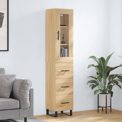 Skříň Highboard 34,5 X 34 X 180 Cm Kompozitní Dřevo