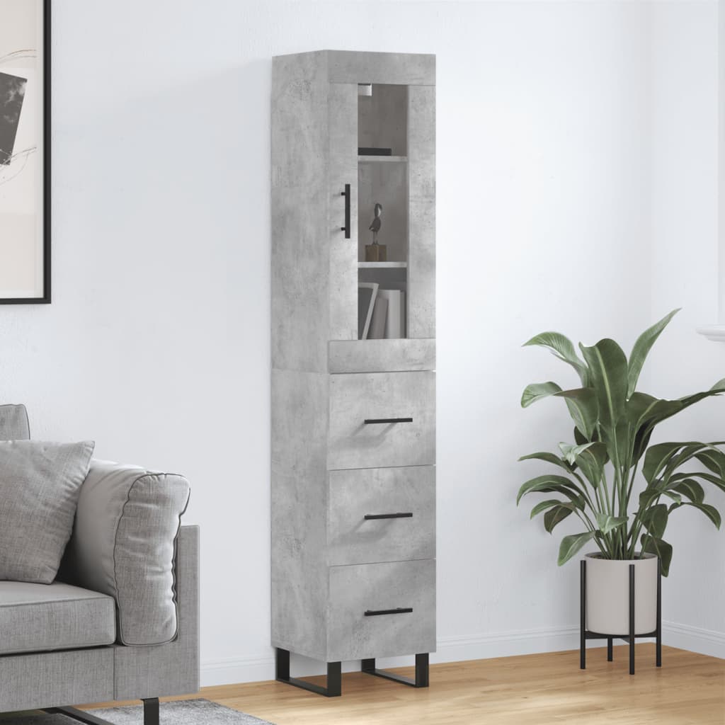 Skříň Highboard 34,5 X 34 X 180 Cm Kompozitní Dřevo