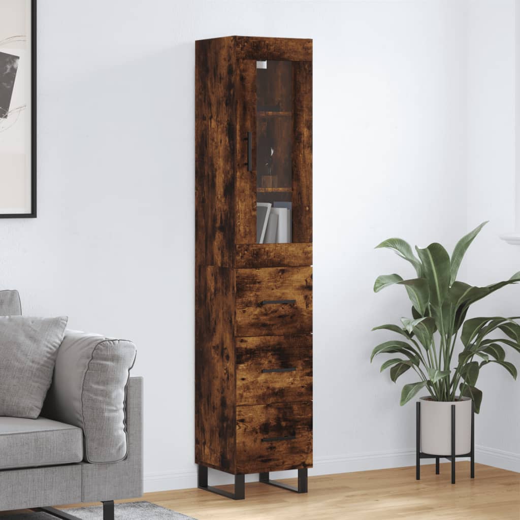 Skříň Highboard 34,5 X 34 X 180 Cm Kompozitní Dřevo