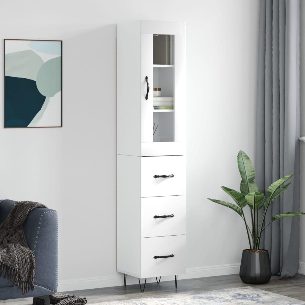 Skříň Highboard 34,5 X 34 X 180 Cm Kompozitní Dřevo