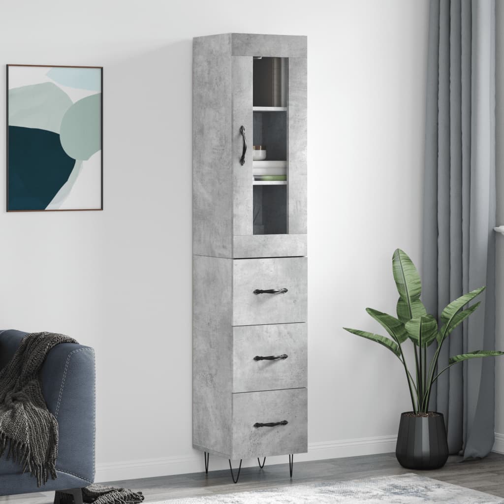Skříň Highboard 34,5 X 34 X 180 Cm Kompozitní Dřevo
