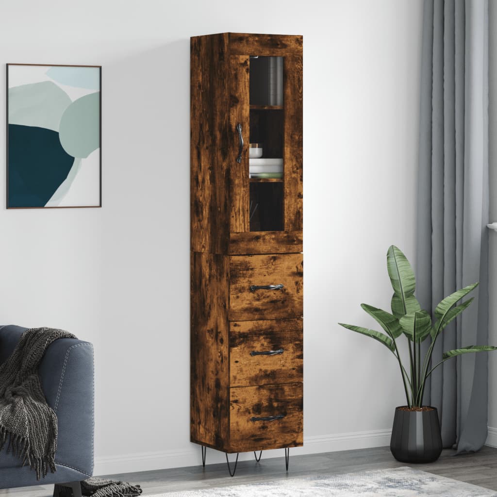Skříň Highboard 34,5 X 34 X 180 Cm Kompozitní Dřevo