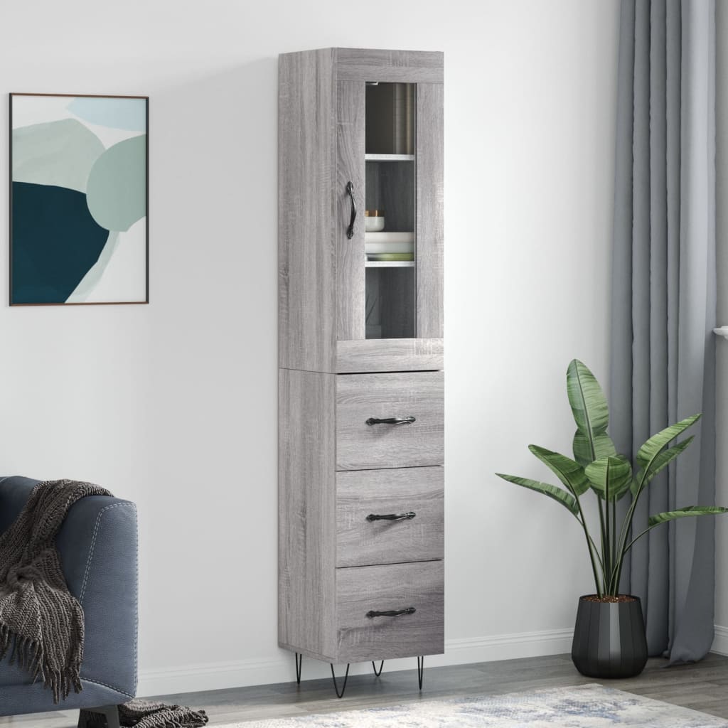 Skříň Highboard 34,5 X 34 X 180 Cm Kompozitní Dřevo