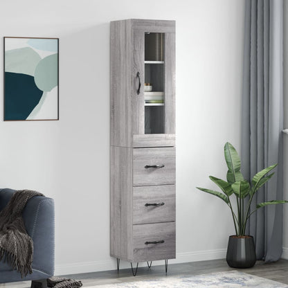 Skříň Highboard 34,5 X 34 X 180 Cm Kompozitní Dřevo