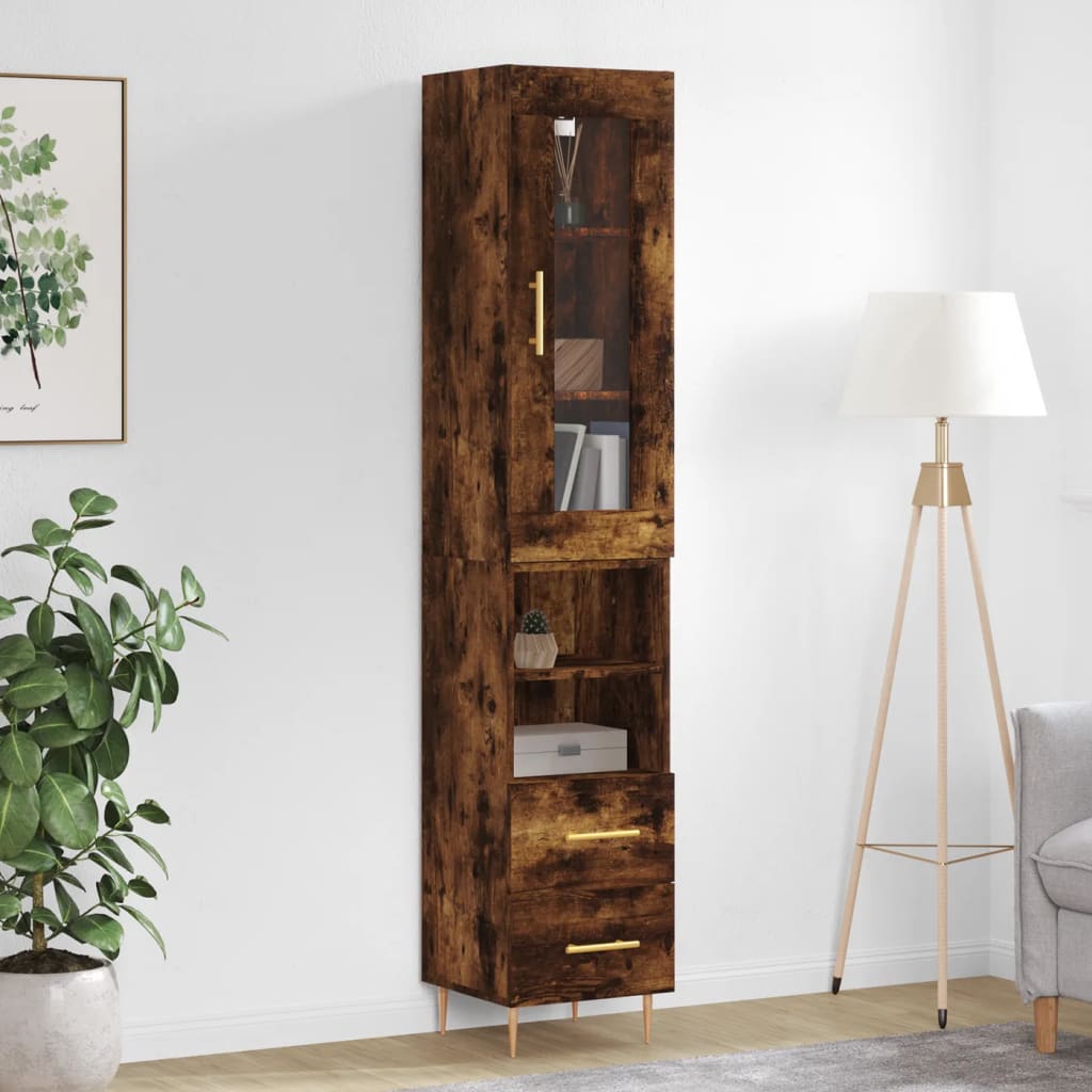 Skříň Highboard 34,5 X 34 X 180 Cm Kompozitní Dřevo