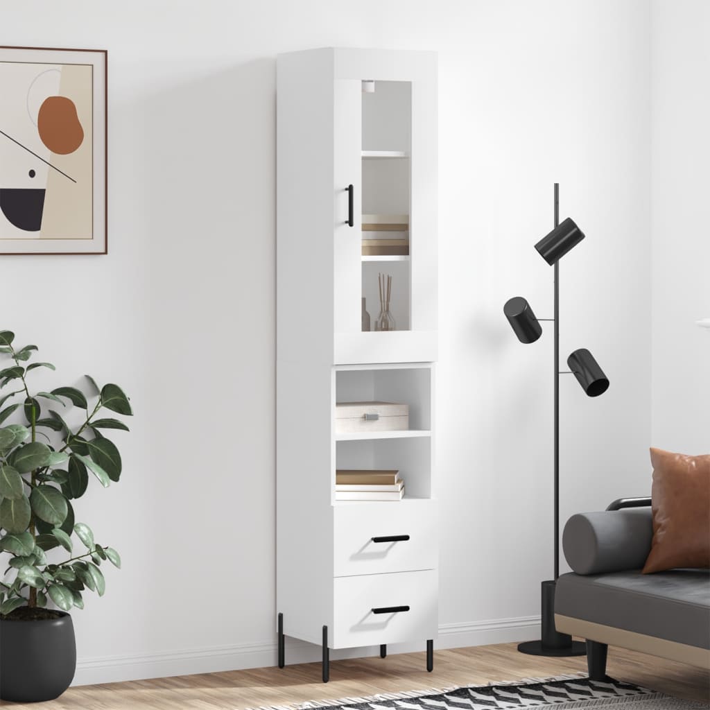 Skříň Highboard Betonově Šedá 34,5X34X180 Cm Kompozitní Dřevo