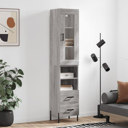 Skříň Highboard Betonově Šedá 34,5X34X180 Cm Kompozitní Dřevo