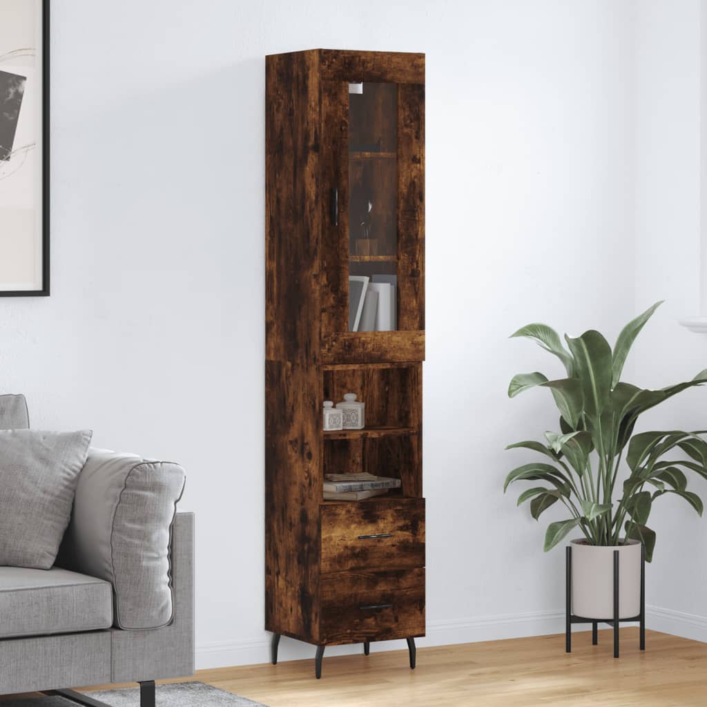 Skříň Highboard 34,5 X 34 X 180 Cm Kompozitní Dřevo