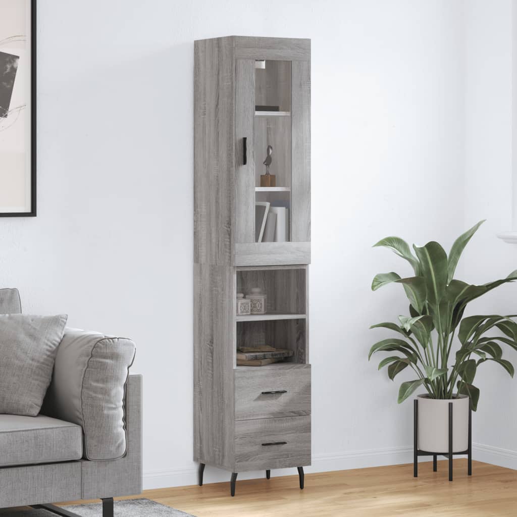Skříň Highboard 34,5 X 34 X 180 Cm Kompozitní Dřevo