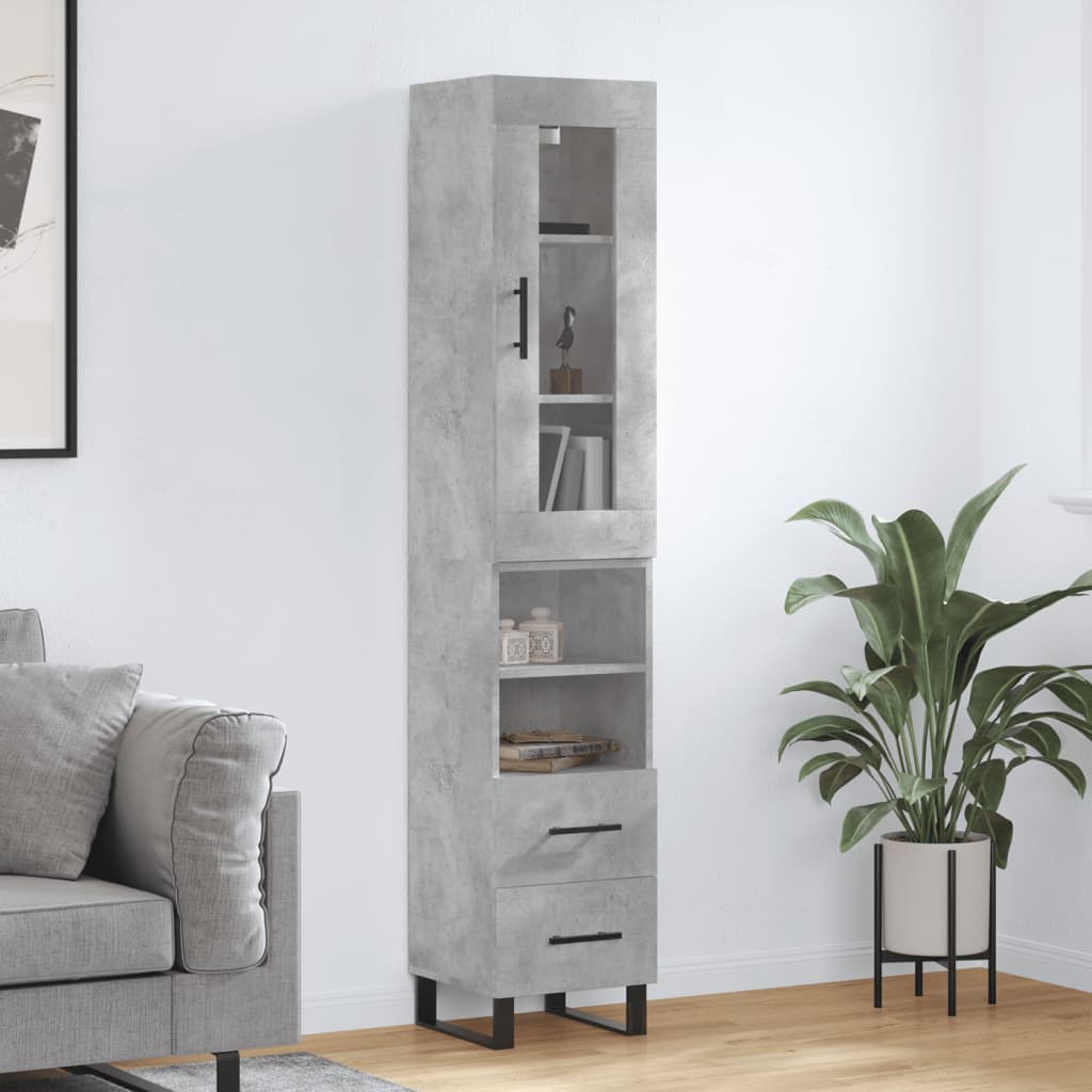Skříň Highboard 34,5 X 34 X 180 Cm Kompozitní Dřevo