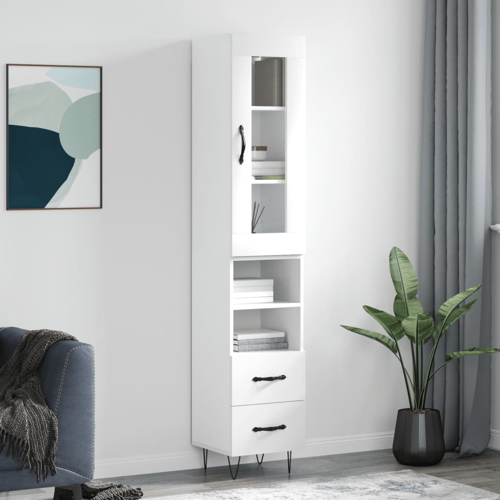 Skříň Highboard 34,5 X 34 X 180 Cm Kompozitní Dřevo
