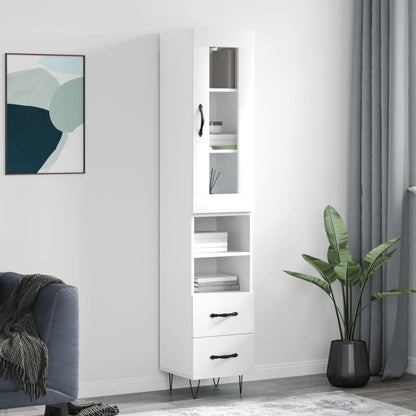 Skříň Highboard 34,5 X 34 X 180 Cm Kompozitní Dřevo