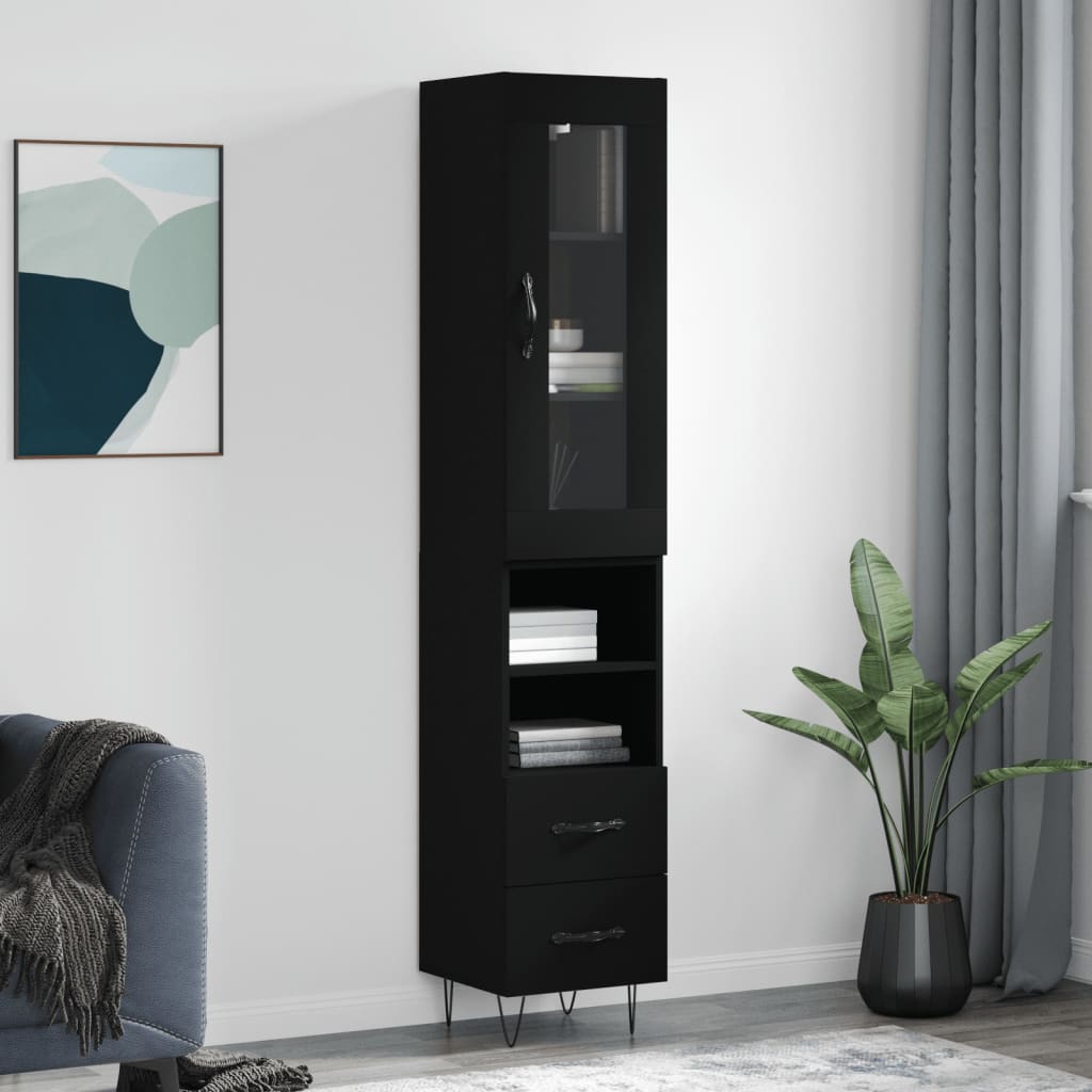 Skříň Highboard 34,5 X 34 X 180 Cm Kompozitní Dřevo