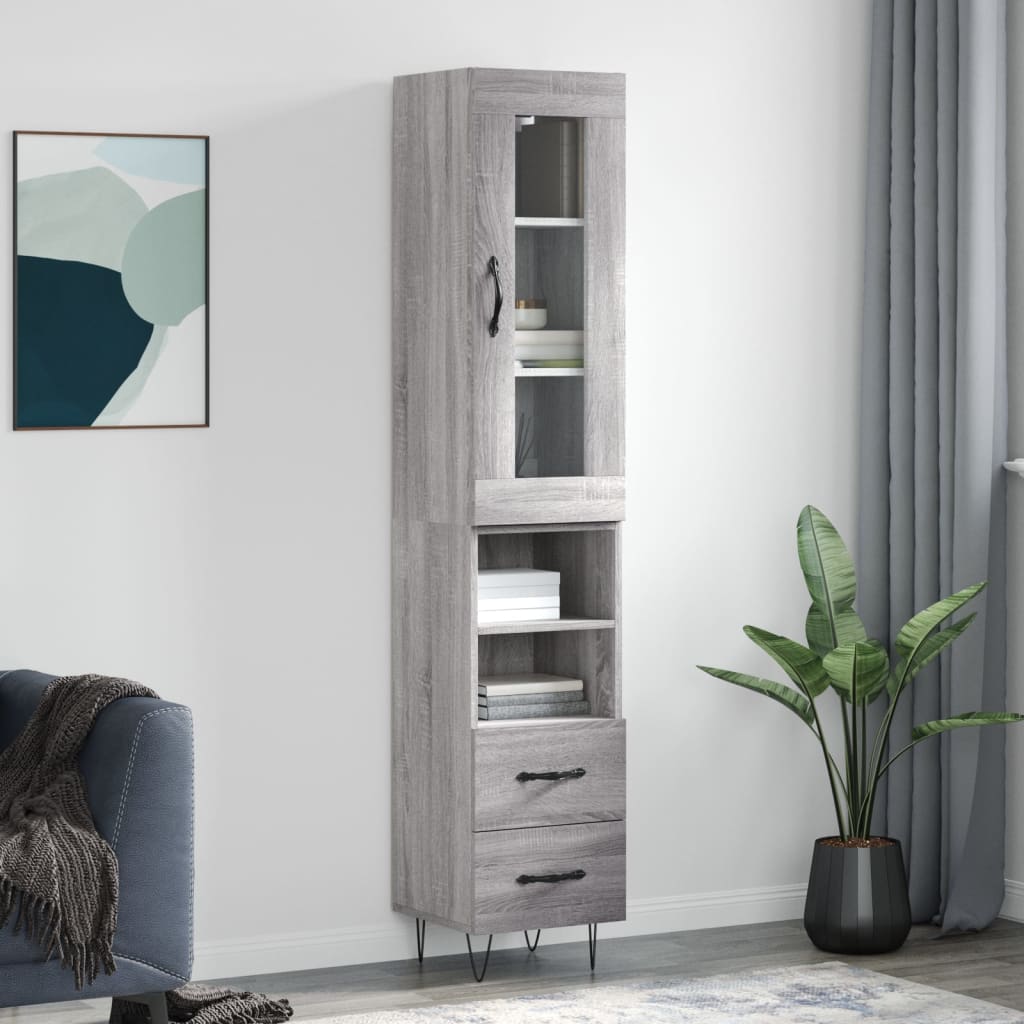Skříň Highboard 34,5 X 34 X 180 Cm Kompozitní Dřevo