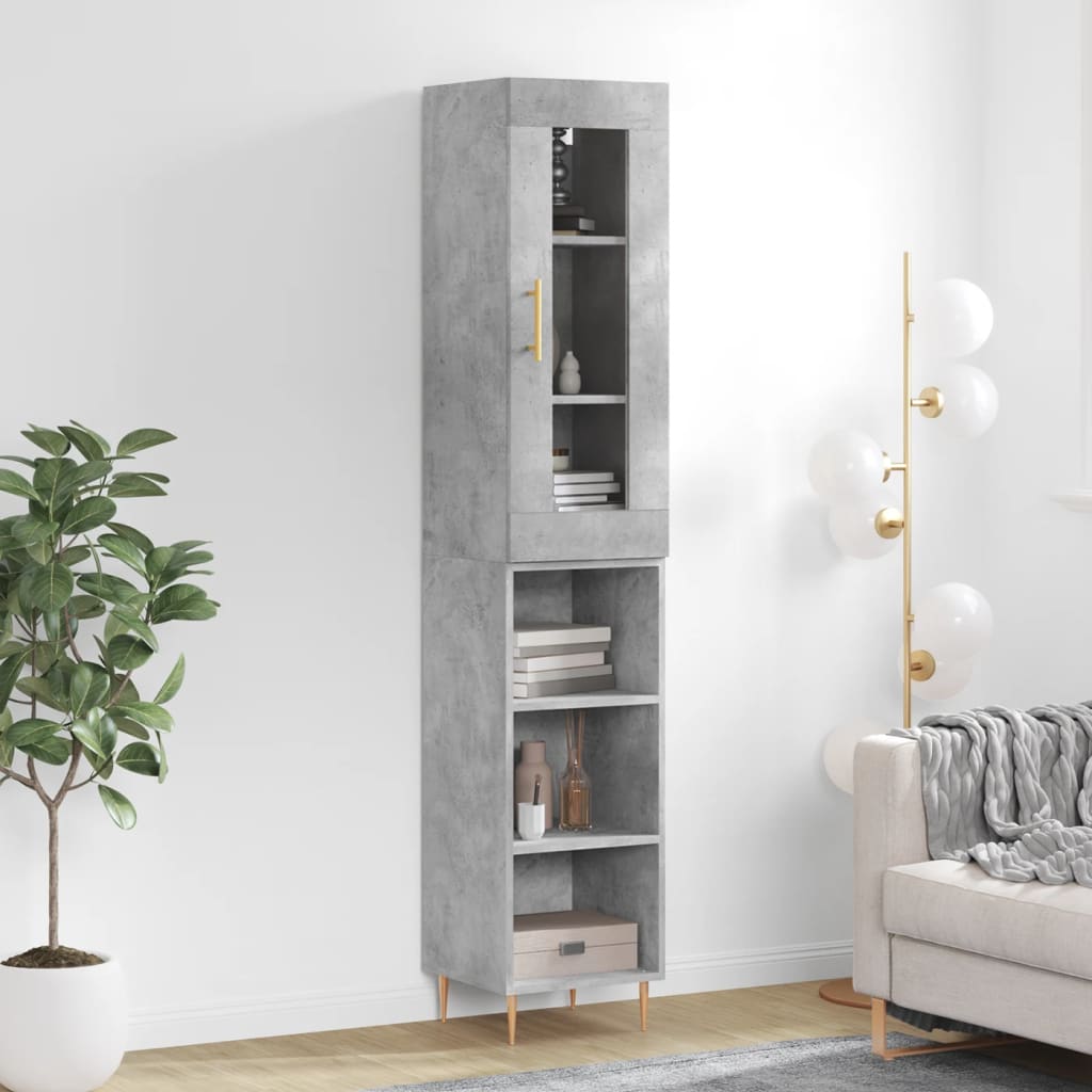Skříň Highboard 34,5 X 34 X 180 Cm Kompozitní Dřevo