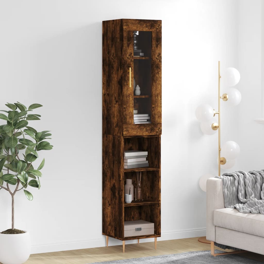 Skříň Highboard 34,5 X 34 X 180 Cm Kompozitní Dřevo