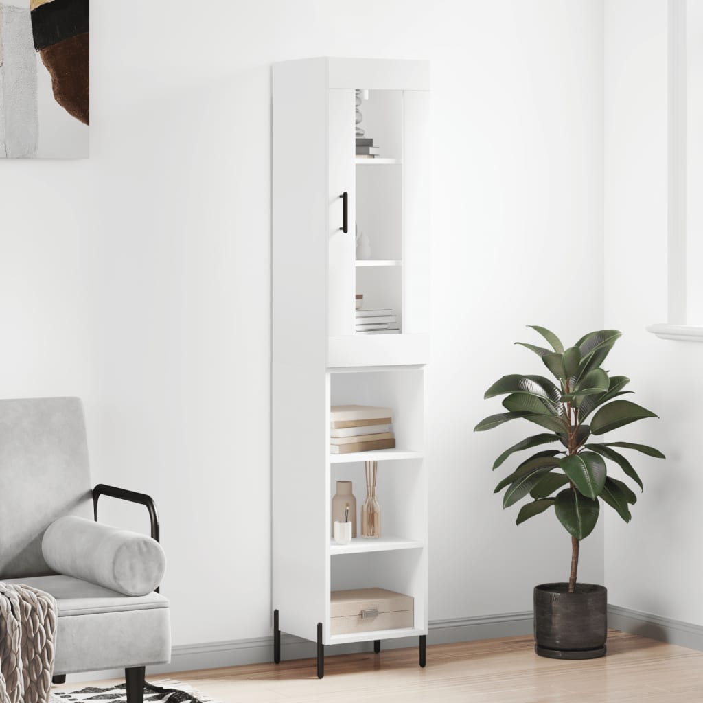 Skříň Highboard Betonově Šedá 34,5X34X180 Cm Kompozitní Dřevo