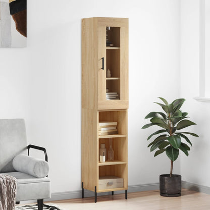Skříň Highboard Betonově Šedá 34,5X34X180 Cm Kompozitní Dřevo