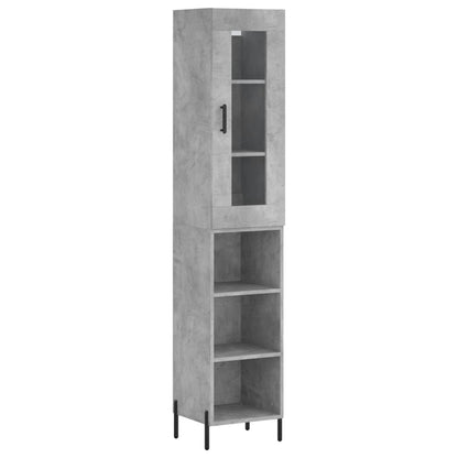 Skříň Highboard Betonově Šedá 34,5X34X180 Cm Kompozitní Dřevo