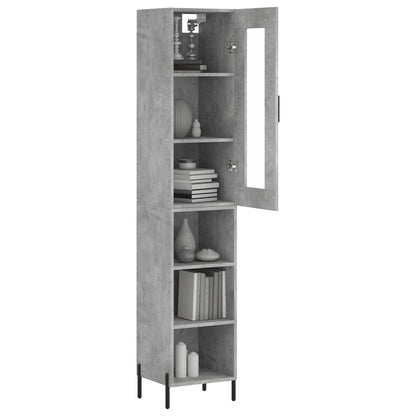 Skříň Highboard Betonově Šedá 34,5X34X180 Cm Kompozitní Dřevo