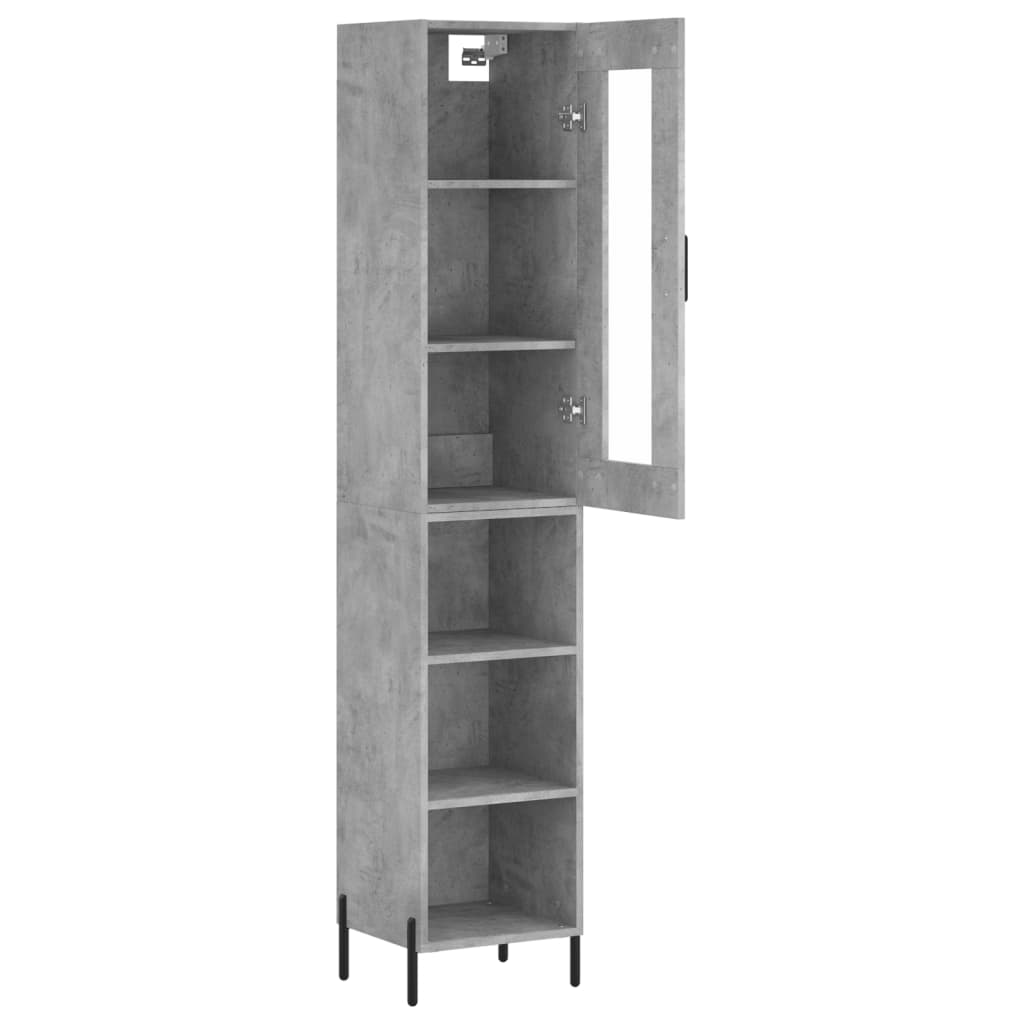 Skříň Highboard Betonově Šedá 34,5X34X180 Cm Kompozitní Dřevo