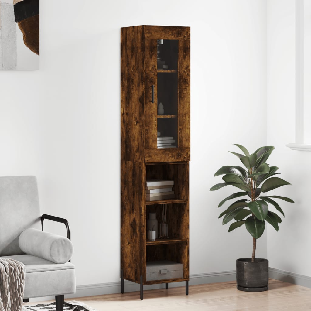 Skříň Highboard Betonově Šedá 34,5X34X180 Cm Kompozitní Dřevo