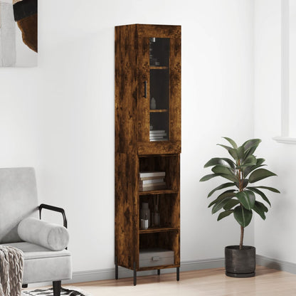 Skříň Highboard Betonově Šedá 34,5X34X180 Cm Kompozitní Dřevo