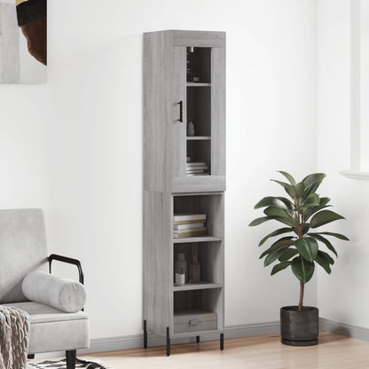 Skříň Highboard Betonově Šedá 34,5X34X180 Cm Kompozitní Dřevo