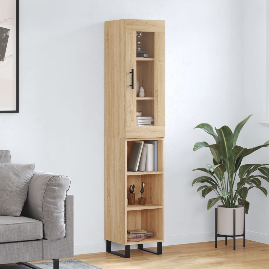 Skříň Highboard 34,5 X 34 X 180 Cm Kompozitní Dřevo