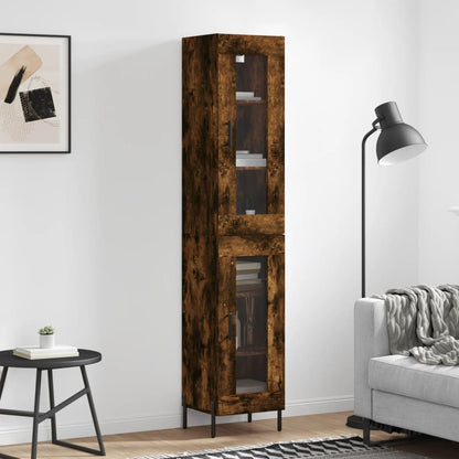 Skříň Highboard Betonově Šedá 34,5X34X180 Cm Kompozitní Dřevo