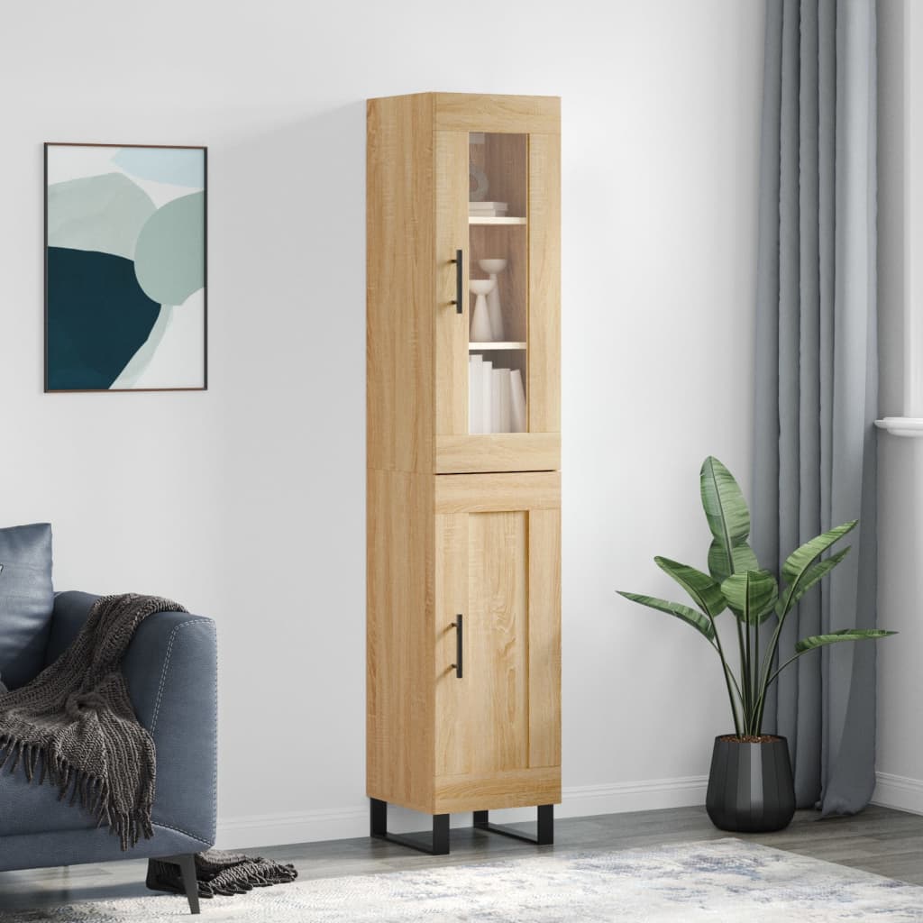 Skříň Highboard 34,5 X 34 X 180 Cm Kompozitní Dřevo