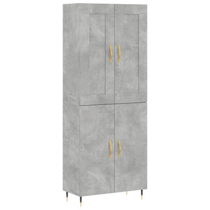 Skříň Highboard Betonově Šedá 69,5X34X180 Cm Kompozitní Dřevo