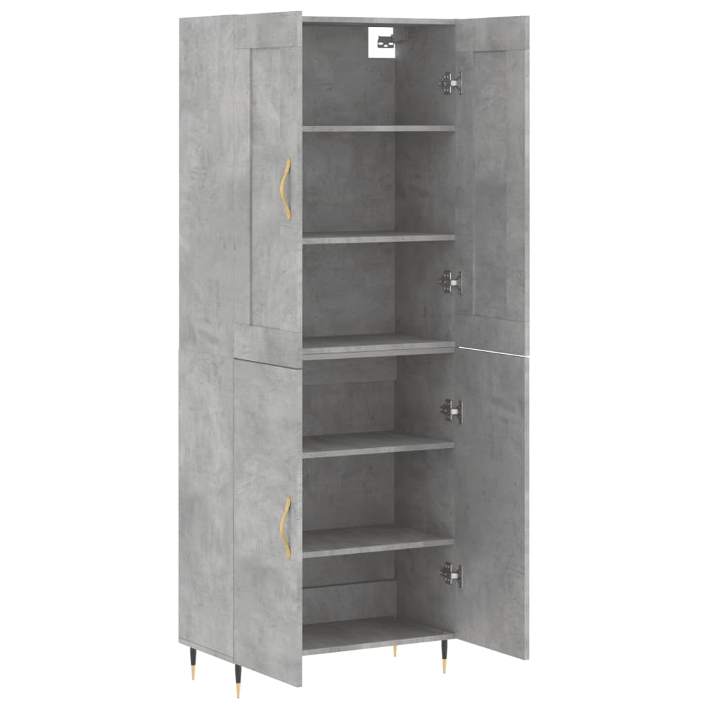 Skříň Highboard Betonově Šedá 69,5X34X180 Cm Kompozitní Dřevo