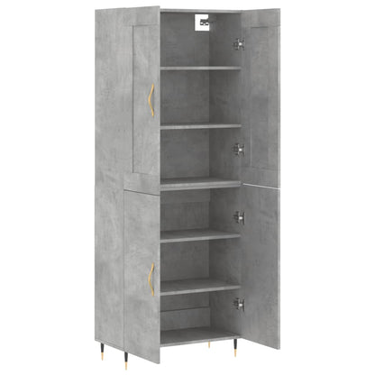 Skříň Highboard Betonově Šedá 69,5X34X180 Cm Kompozitní Dřevo