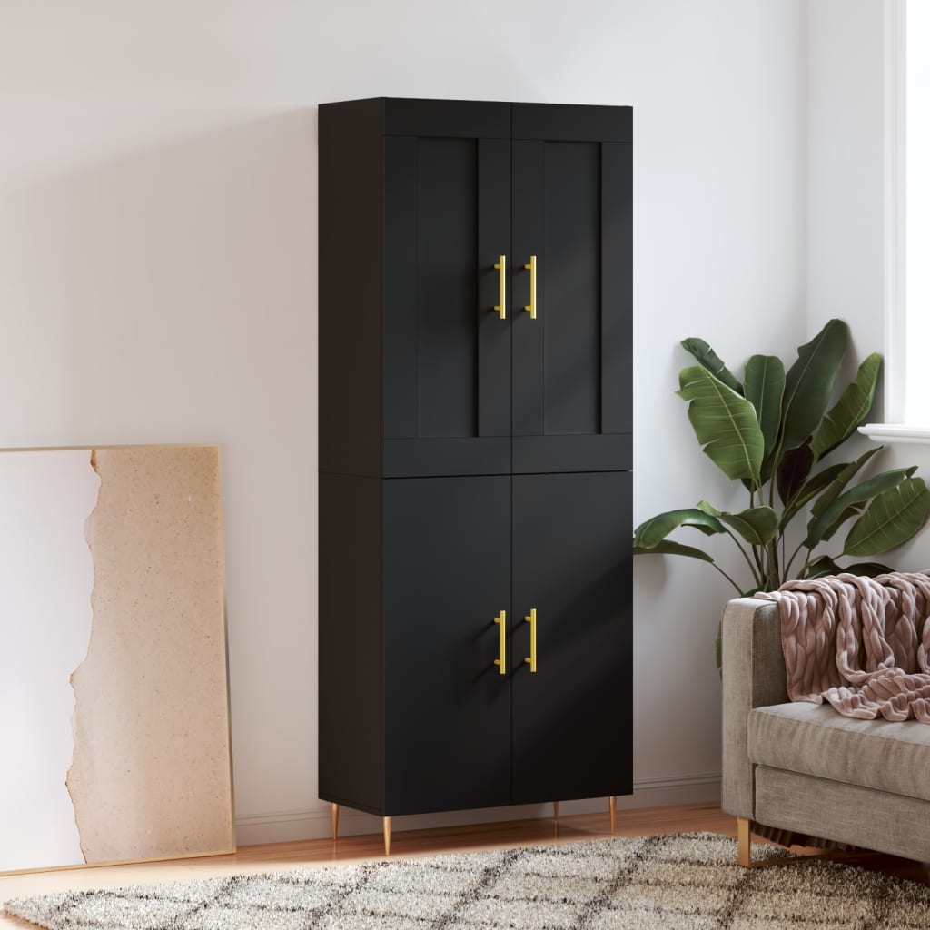 Skříň Highboard Betonově Šedá 69,5X34X180 Cm Kompozitní Dřevo