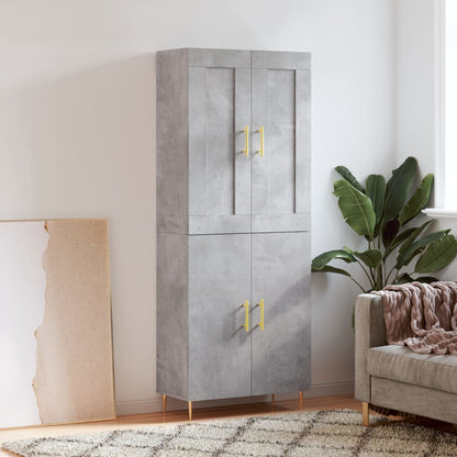 Skříň Highboard Betonově Šedá 69,5X34X180 Cm Kompozitní Dřevo