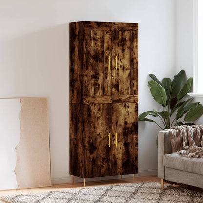Skříň Highboard Betonově Šedá 69,5X34X180 Cm Kompozitní Dřevo