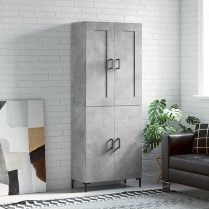Skříň Highboard Lesklá Bílá 69,5 X 34 X 180 Cm Kompozitní Dřevo