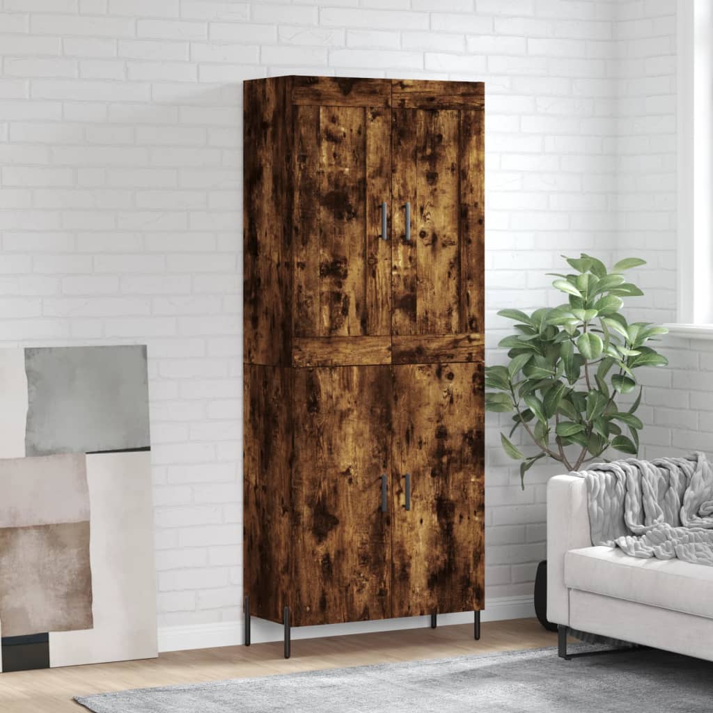 Skříň Highboard Betonově Šedá 69,5X34X180 Cm Kompozitní Dřevo