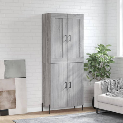 Skříň Highboard Betonově Šedá 69,5X34X180 Cm Kompozitní Dřevo